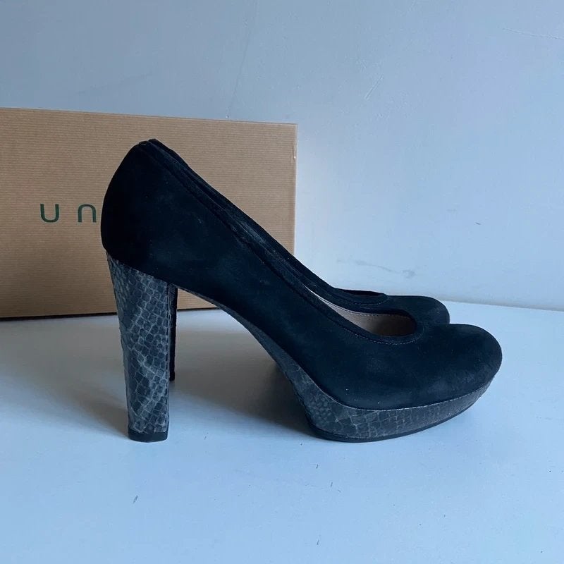 Unisa | Zwarte pumps met slangenleer hak, Kleding | Dames, Schoenen, Pumps, Zwart, Ophalen of Verzenden, Nvt