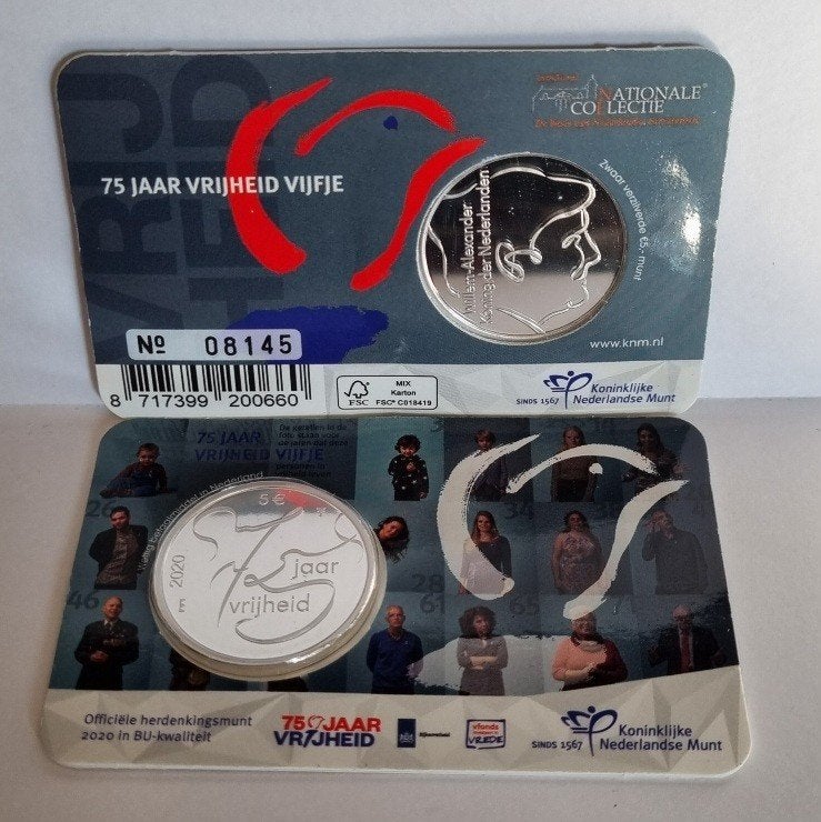 5 Euro coincard 2020 - 75 jaar Vrijheid Vijfje - BU, Postzegels en Munten, Munten | Nederland, Ophalen of Verzenden, Koningin Beatrix