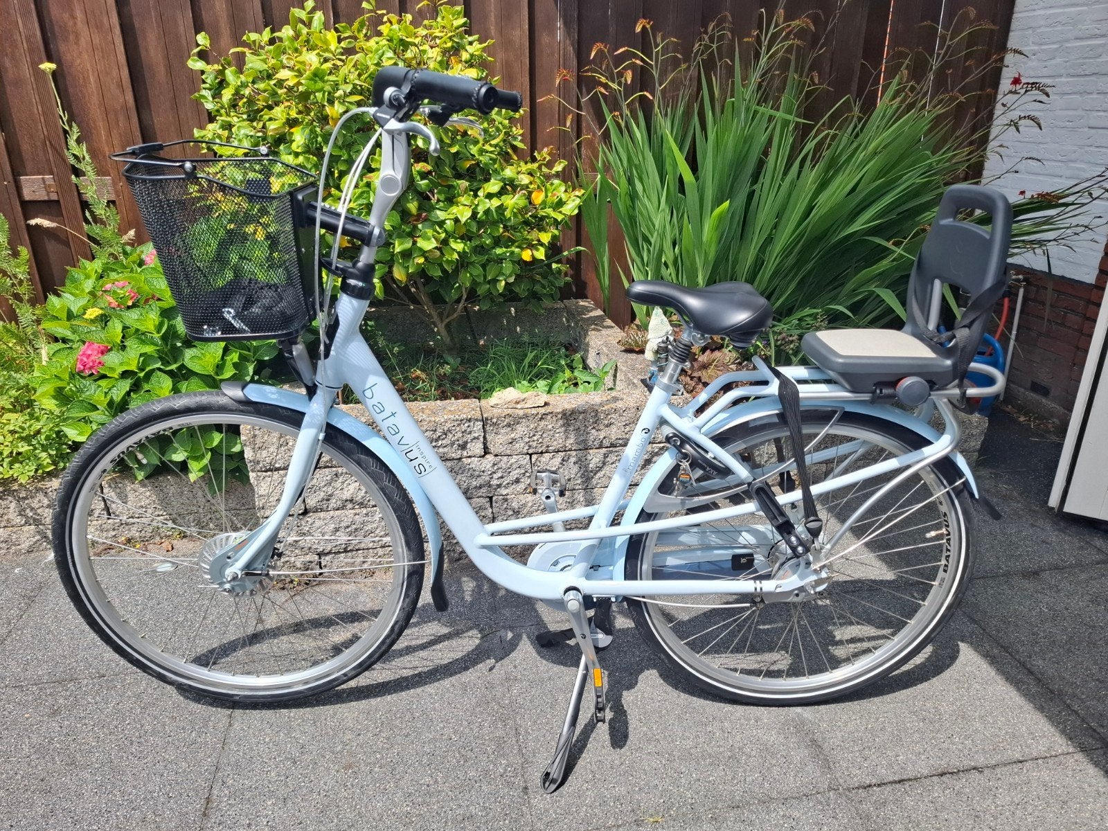 Batavus Inspire Mambo moederfiets - licht blauw, Ophalen, Zo goed als nieuw, 50 tot 53 cm, Batavus