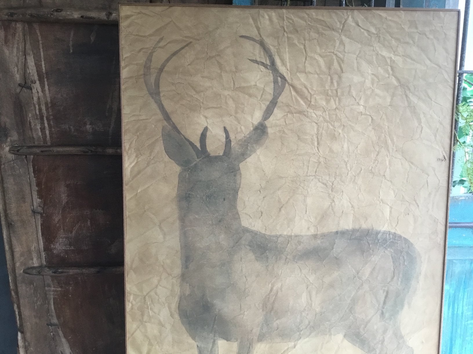 PTMD wandpaneel hert papier/hout 120cm, Huis en Inrichting, Ophalen, Nieuw