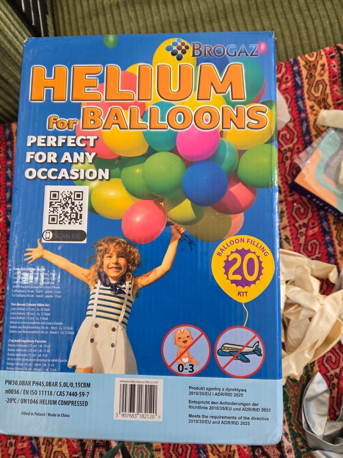 Helium voor ballonnen en 25 ballonnen, Ophalen