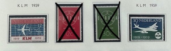 1959 Postfris 2x 40 jaar KLM NVPH 729#730, Postzegels en Munten, Ophalen of Verzenden, Na 1940, Postfris