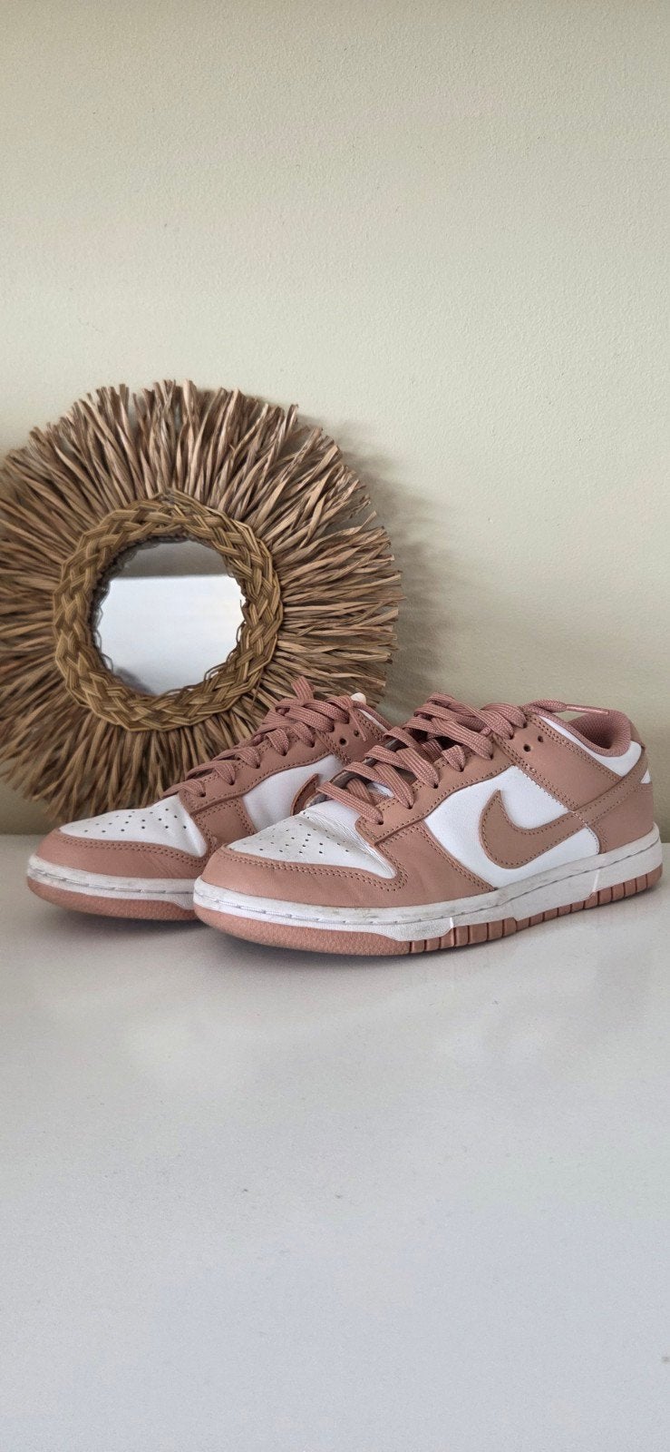 Nike Dunk Low Roze/Wit - Maat 38., Verzenden, Nike, Roze, Sneakers of Gympen