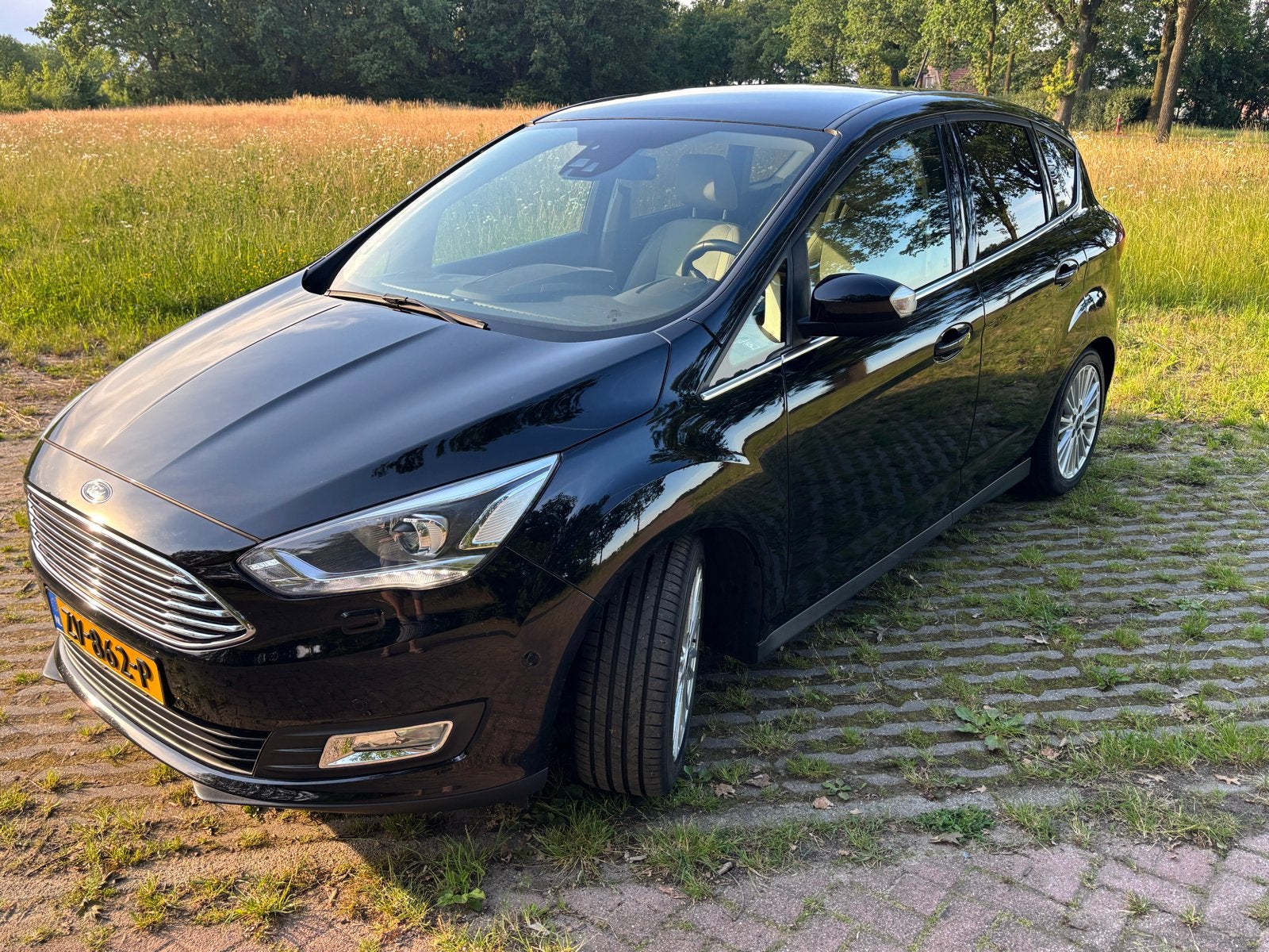 Ford C-Max 1.5 Ecoboost 150pk Aut 2018 Zwart, Auto's, Zwart, 4 cilinders, Zwart, 75 €/maand