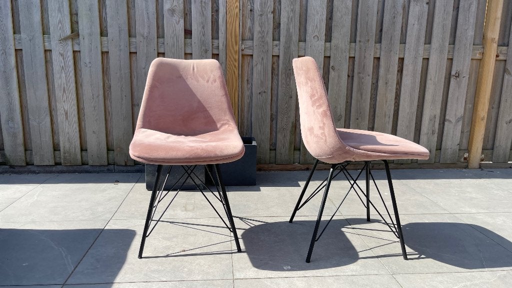 Roze designstoelen, Huis en Inrichting, Stoelen, Ophalen, Gebruikt, Twee, Overige kleuren