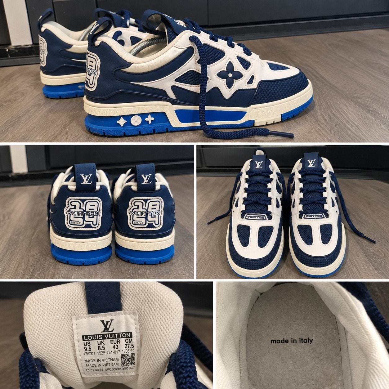 Louis Vuitton Sneakers - Blauw/Wit - Maat 43, Blauw, Ophalen of Verzenden, Louis Vuitton, Sneakers of Gympen