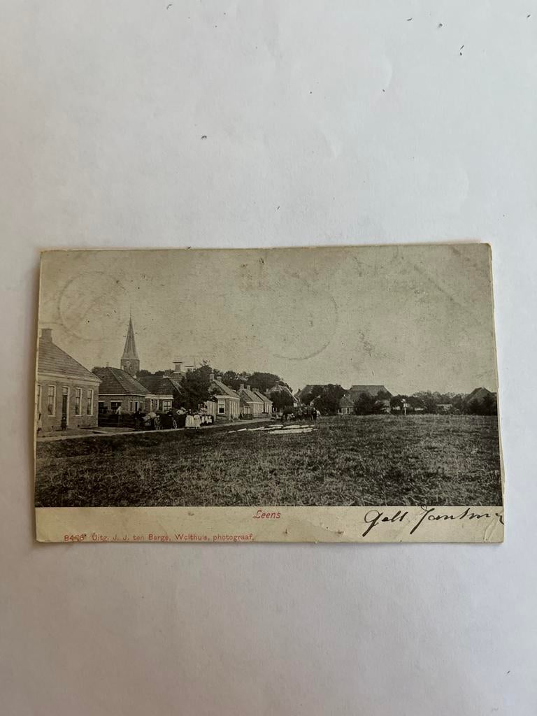 Oude Ansichtkaart Leens - Uitg. J. ten Berge, Wolthuis, Ophalen of Verzenden, Voor 1920, Gelopen, Groningen
