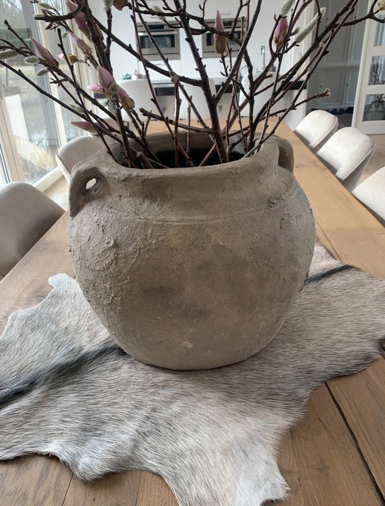 Prachtige grote landelijke oude pot / kruik, Huis en Inrichting, Woonaccessoires | Vazen, Ophalen, Steen, Overige kleuren, Zo goed als nieuw