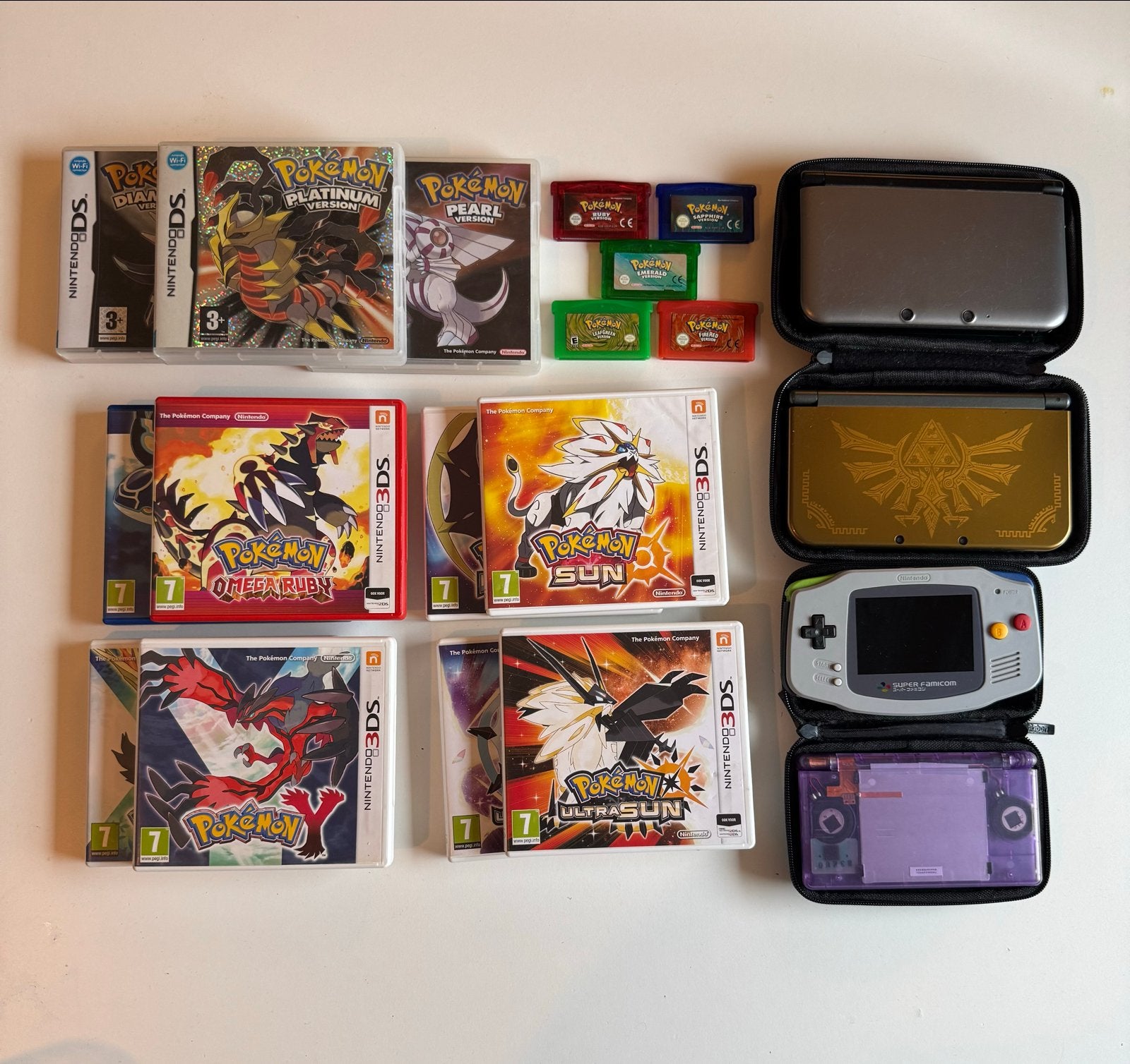 Nintendo 3DS XL, Game Boy Advance SP en Pokémon games, Spelcomputers en Games, Overige kleuren, 3DS XL, Ophalen of Verzenden, Gebruikt