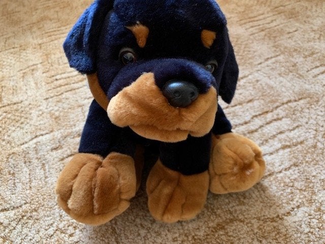 Knuffel hond rottweiler zwart bruno 32 cm nieuw, Ophalen of Verzenden, Nieuw, Overige typen