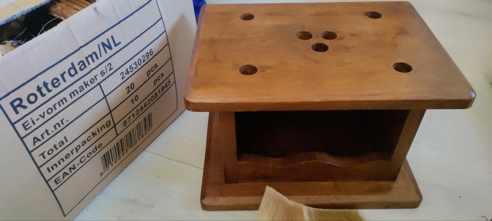 Vierkante eiken stoof - Vintage voetenwarmer, Antiek en Kunst, Ophalen of Verzenden