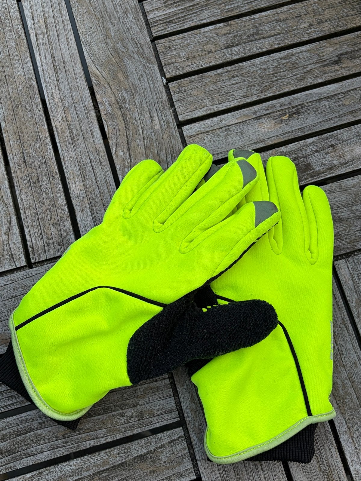 Decathlon fiets- of sporthandschoenen, maat XL, neongeel, Gebruikt, Heren, Ophalen of Verzenden, Handschoenen