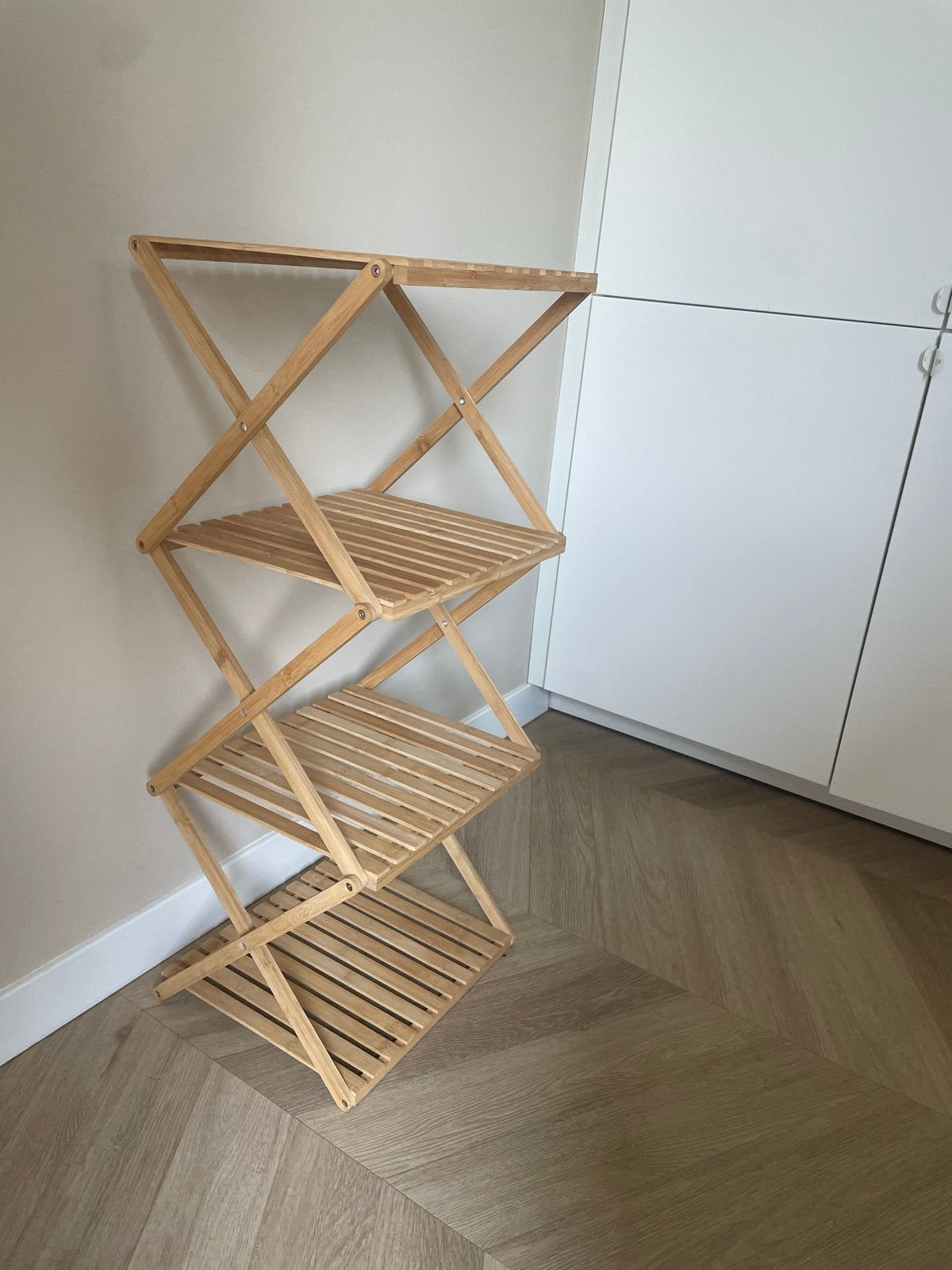 Bamboe rek/schoenenrek - ideaal voor badkamer, camping, deco, Ophalen of Verzenden, Zo goed als nieuw