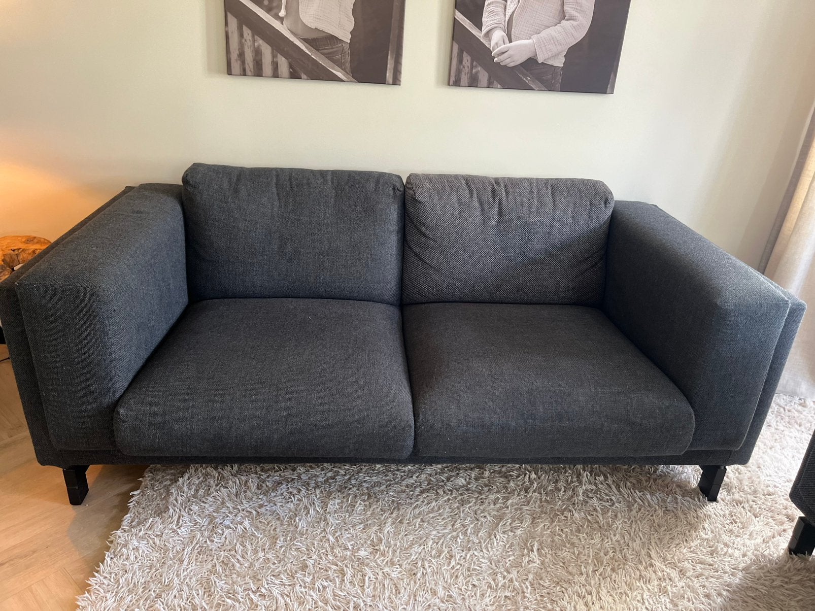 Nockeby tweezitsbank antraciet Ikea, Ophalen, 150 tot 200 cm, Tweepersoons, 75 tot 100 cm
