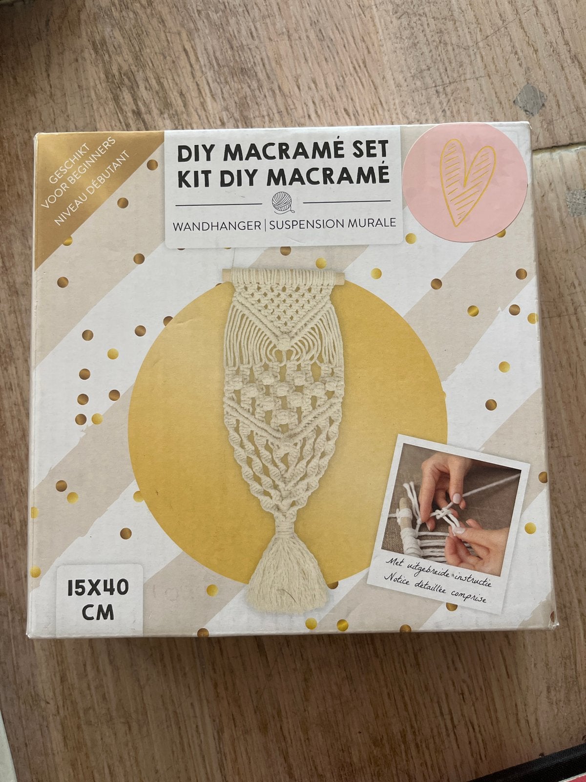 DIY Macramé Wandhanger Kit - Geschikt voor beginners, Overige thema's, Textiel, Beige, Ophalen of Verzenden