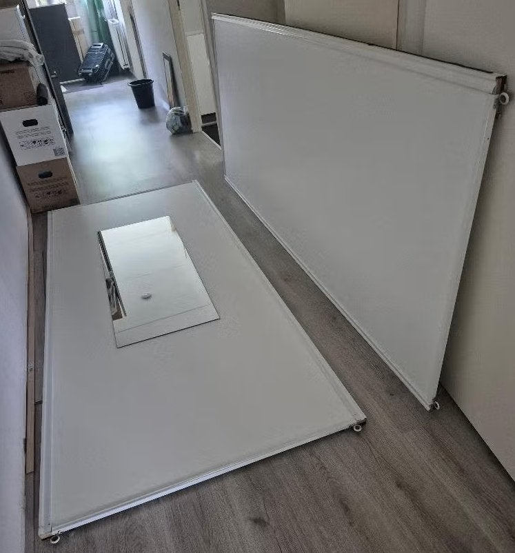 2 schuifdeuren voor inbouwkast, Ophalen, 100 tot 150 cm, 200 cm of meer, Zo goed als nieuw