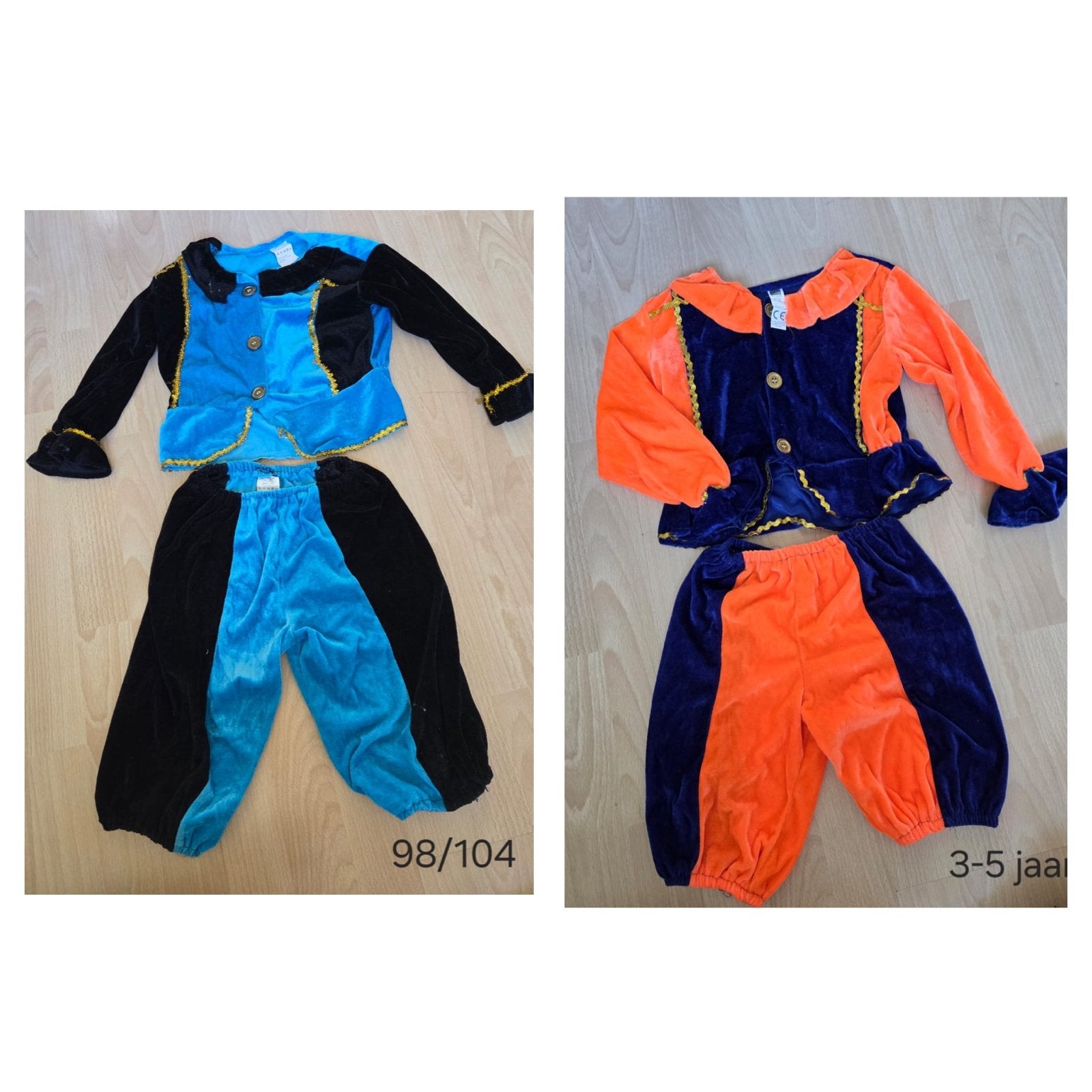 Pietenpakken set (2 stuks) - Maat 98/104 en 3-5 jaar, Kinderen en Baby's, Ophalen of Verzenden, Gebruikt, 104 of kleiner, Jongen of Meisje