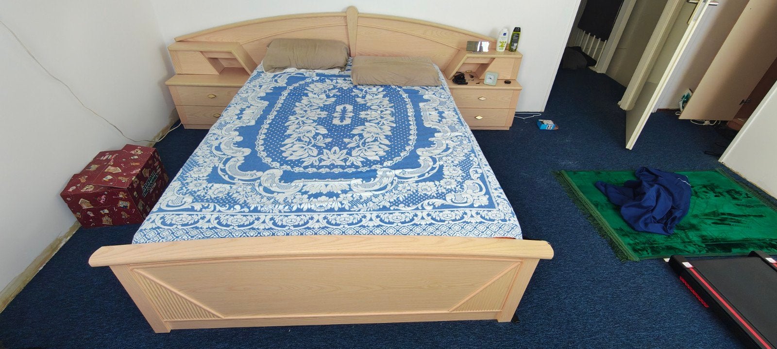 Tweepersoonsbed met nachtkastjes - Hout, Ophalen, Gebruikt, Overige kleuren, Klassiek