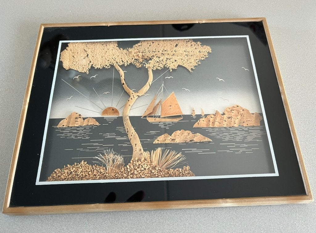 Vintage Chinees Diorama van kurk (kurksnijwerk), Ophalen, Gebruikt, 1:35 tot 1:50, Diorama