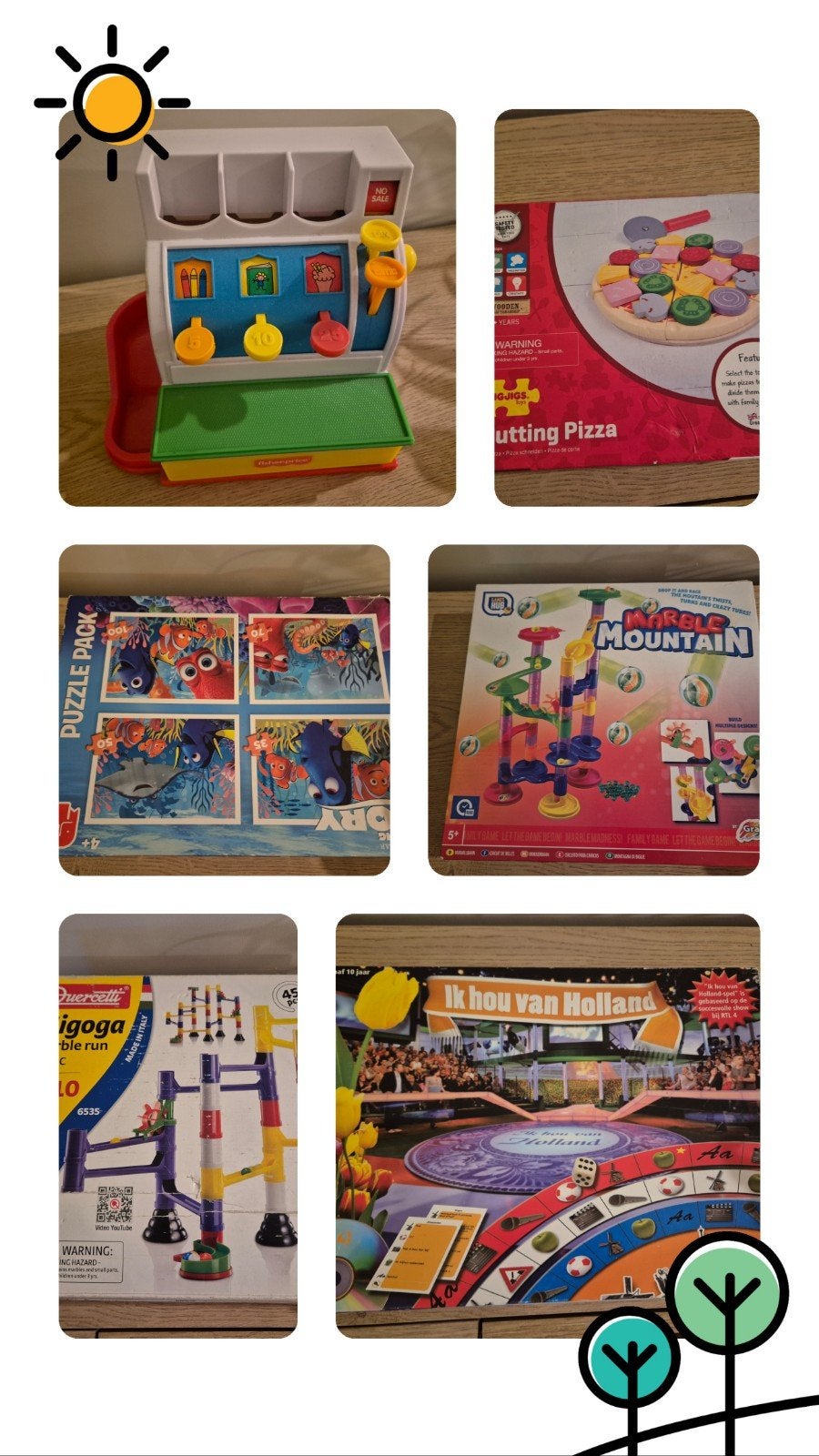 Speelgoedset Fisher-Price kassa, knikkerbanen, spel, puzzel, Ophalen, Jongen of Meisje