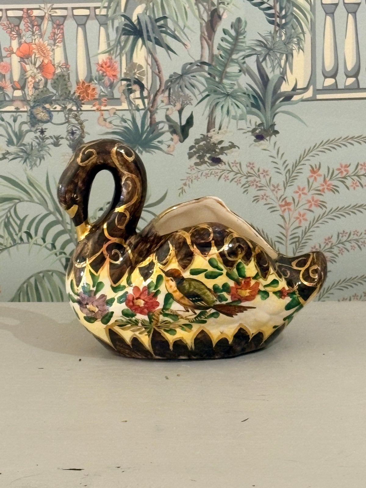 Vintage Keramieken Zwaan Cachepot - Hubert Bequet, Ophalen of Verzenden