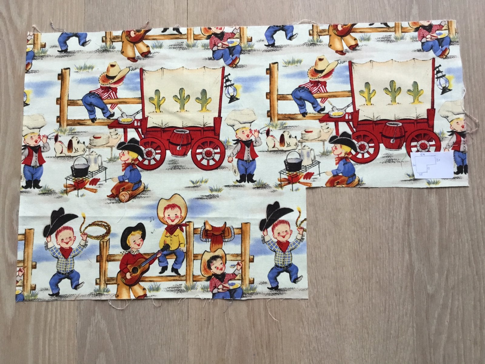 Lap stof met vintage afbeelding., Ophalen of Verzenden, Nieuw, Katoen
