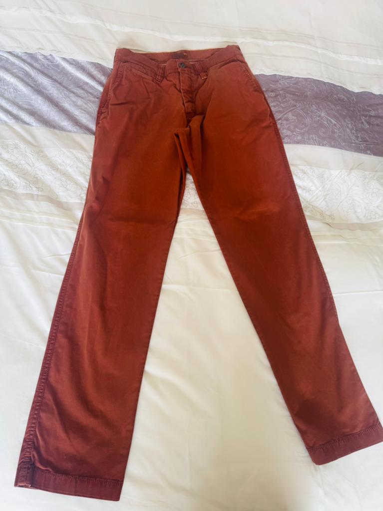 North 84 Toronto roest bruine heren broek maat 34/32, Kleding | Heren, Verzenden, Zo goed als nieuw, Maat 52/54 (L), Rood