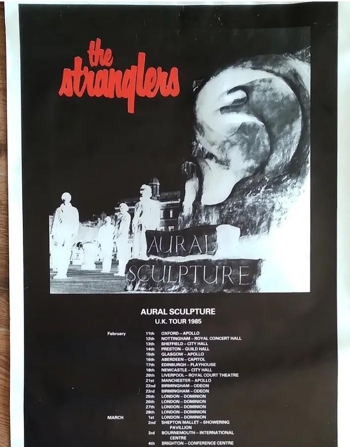 The Stranglers Aural Sculpture UK Tour 1985 Poster, Ophalen of Verzenden, A1 t/m A3, Muziek, Rechthoekig Staand
