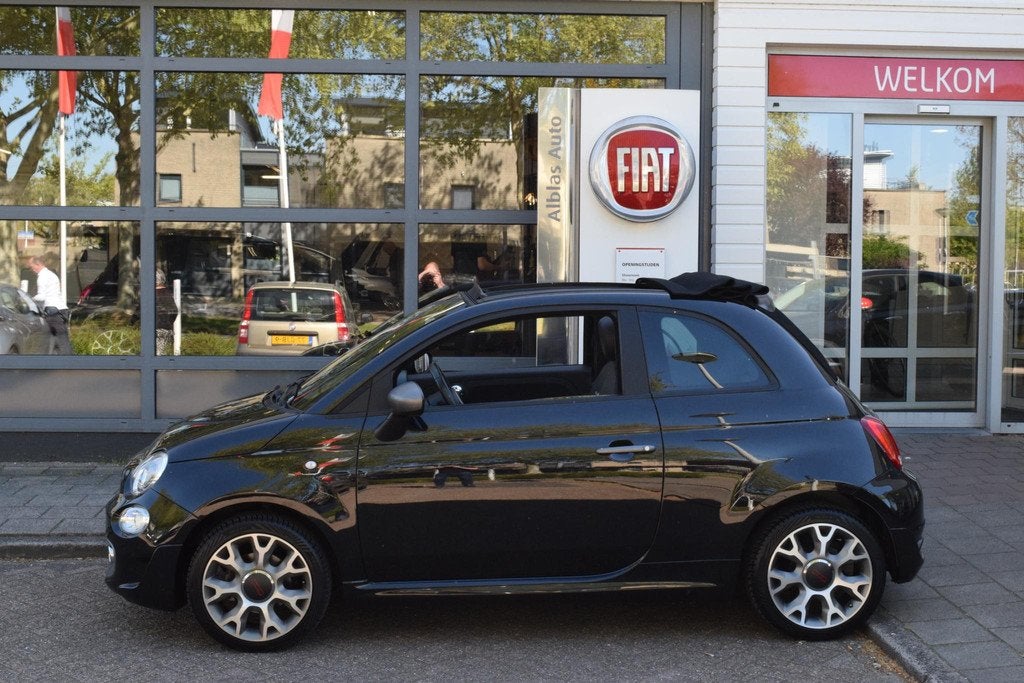 Fiat 500C 0.9 TwinAir Turbo Sport, Auto's, Stof, Gebruikt, Zwart, Origineel Nederlands