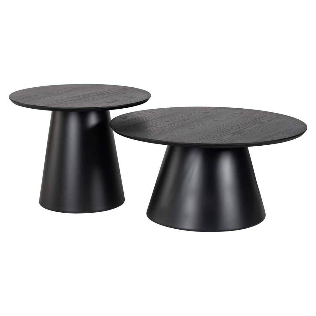 Richmond Interiors salontafelset Jazz zwart, Ophalen, 50 tot 100 cm, Rond, Nieuw