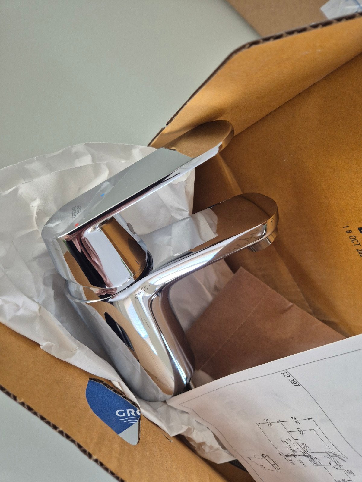 Grohe wastafelkraan Nieuw in doos!, Ophalen, Nieuw, Chroom, Kraan