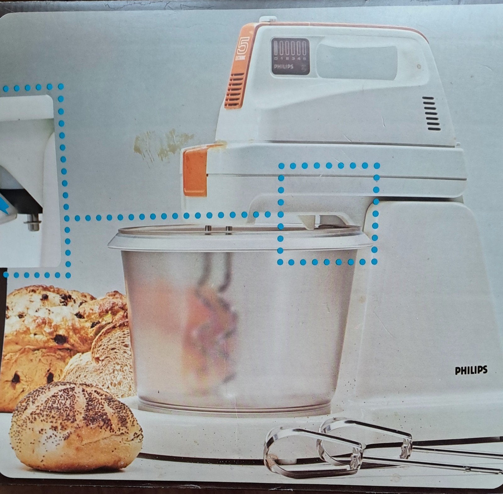 Philips Handmixer met kom en accessoires - Nieuw in doos, Ophalen, Nieuw, 3 snelheden of meer