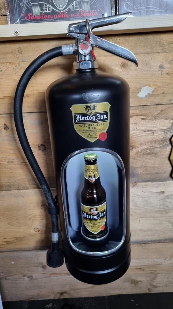Mooie HERTOG JAN brandblusser met ledverlichting, Ophalen of Verzenden, Nieuw, Reclamebord, Plaat of Schild, Hertog Jan