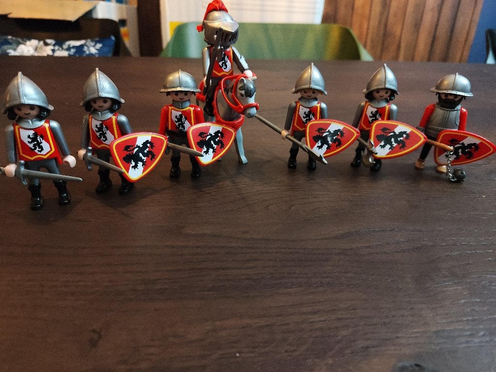Playmobil rode ridders zwarte leeuw crest, Ophalen of Verzenden