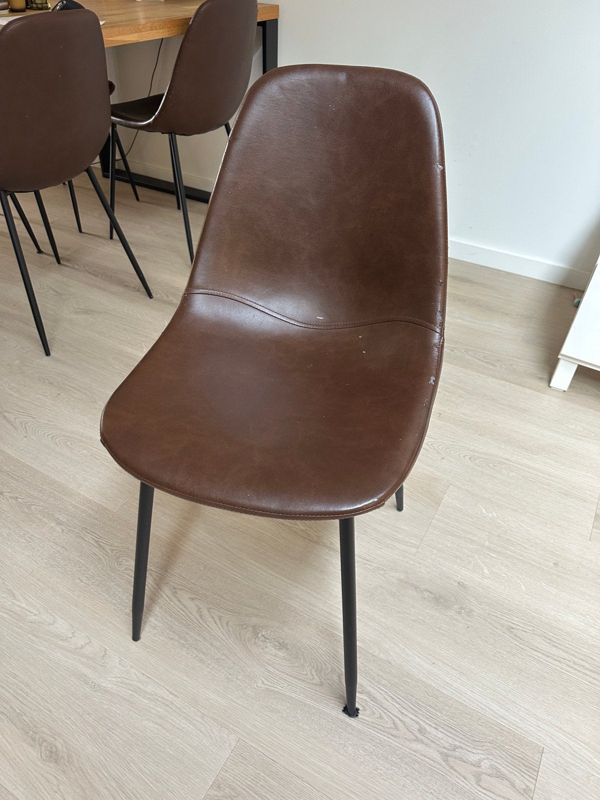 Bruine House Doctor Forms eetkamer stoelen 6 stuks, Ophalen, Gebruikt, Bruin, Metaal