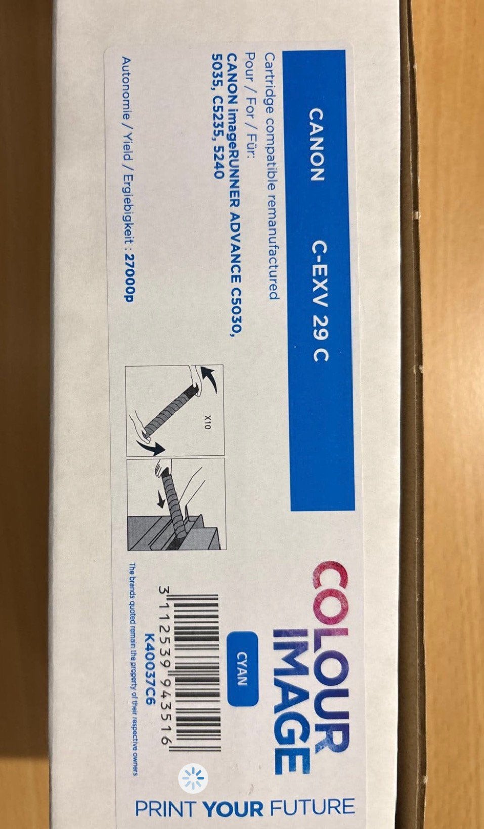 Canon C-EXV 29 C (C-EXV29C) Cyan toner cartridge, Ophalen of Verzenden, Nieuw, Toner