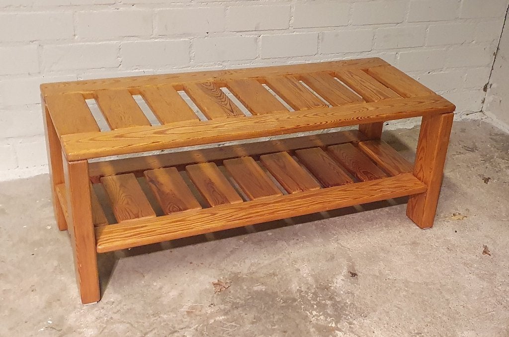 vintage grenen salontafel bankje, Ophalen, Gebruikt, Hout