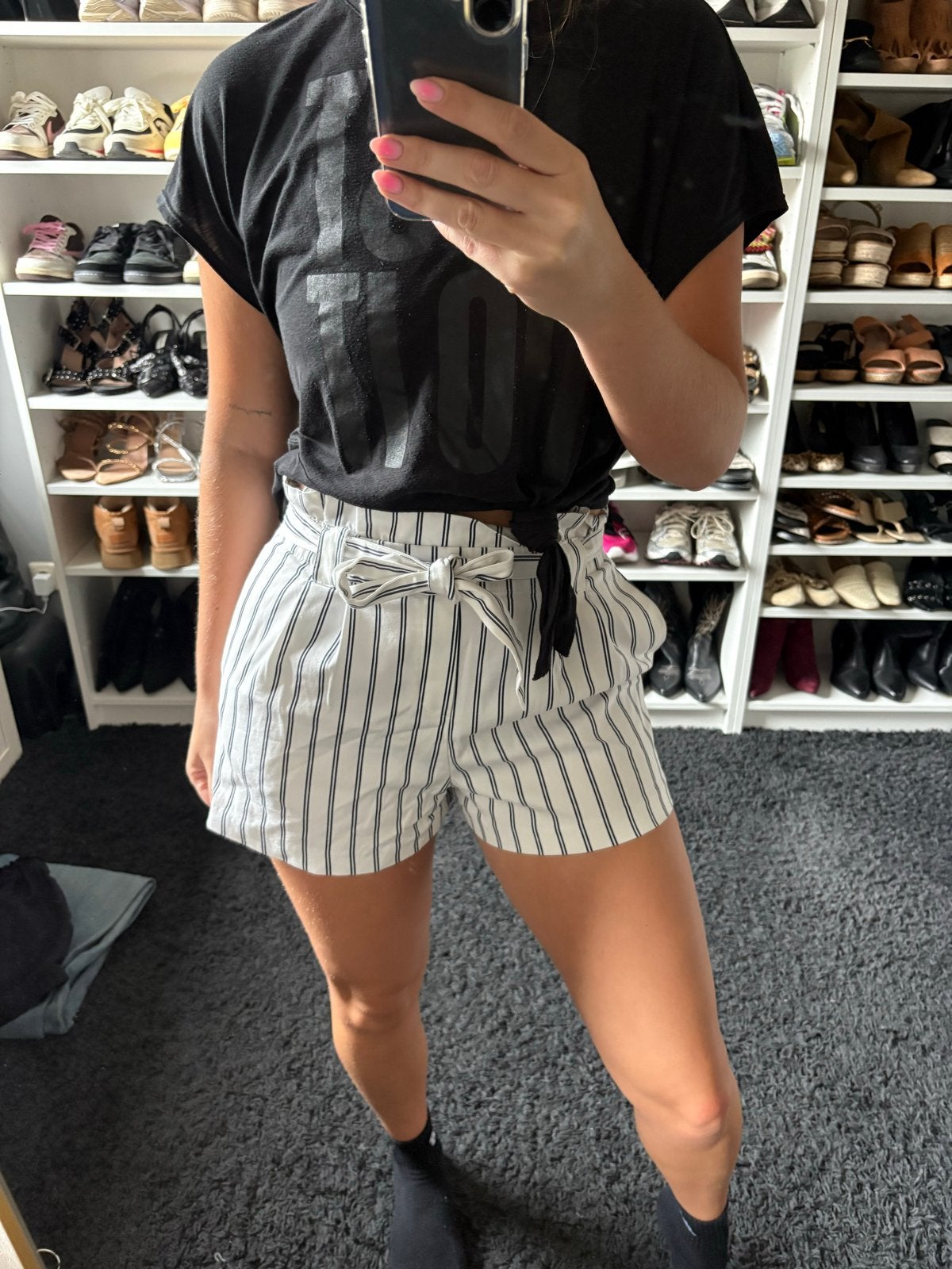 Zara TRF gestreepte shorts met strikdetail, Kleding | Dames, Kort, Wit, Ophalen of Verzenden, Zo goed als nieuw