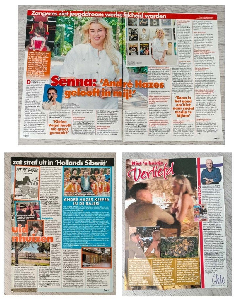 Andre Hazes junior & senior tijdschriften artikelen, Verzenden, Gebruikt, Boek, Tijdschrift of Artikel
