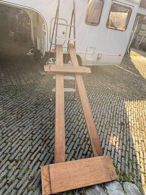 poortdeur deur meranti in onderdelen nieuw incompleet, Ophalen, 200 cm of meer, Minder dan 100 cm, Nieuw