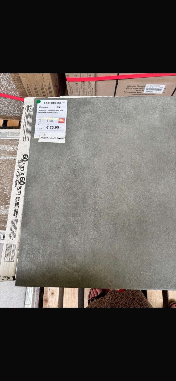 Plavuizen betonlook, Ophalen, Nieuw, 10 m² of meer, Vloertegels