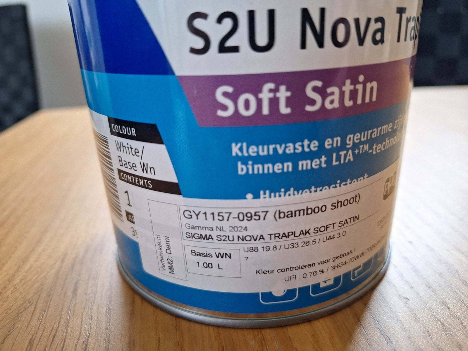 Sigma S2U Nova Traplak Soft Satin - Bamboo Shoot 1L, Ophalen of Verzenden, Nieuw, Overige typen