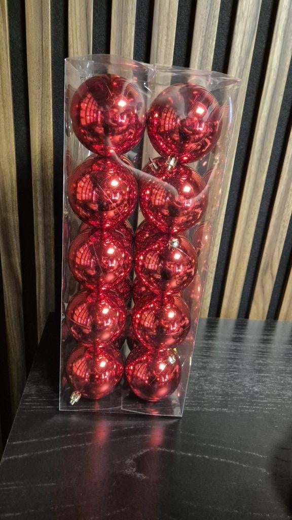 Rode kerstballen 78 mm – nieuw in verpakking, Diversen, Kerst, Ophalen of Verzenden, Nieuw