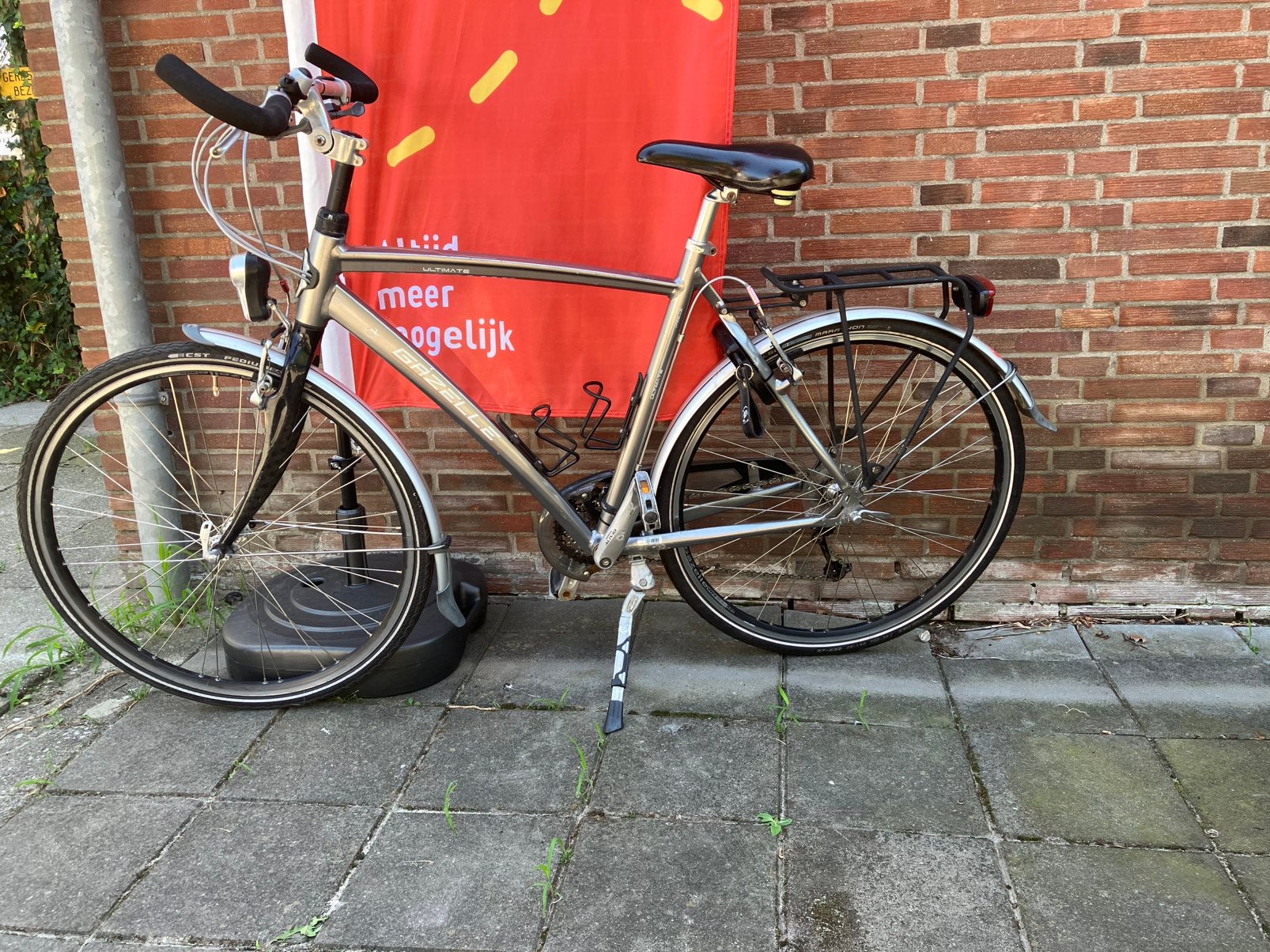 Gazelle ultimate heren fiets grijs, Fietsen en Brommers, Fietsen | Heren | Herenfietsen, Ophalen, Gebruikt, Versnellingen, 57 tot 61 cm