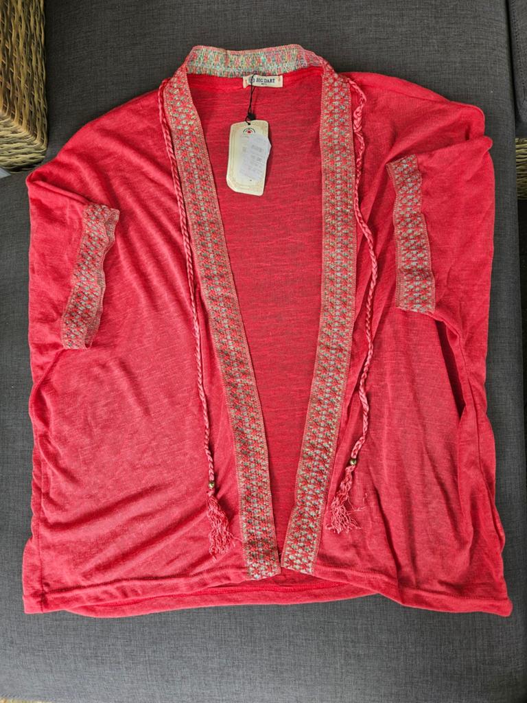 Big Dart Rode Kimono met Geborduurde Details, Kleding | Dames, Maat 38/40 (M), Big Dart, Nieuw, Ophalen of Verzenden