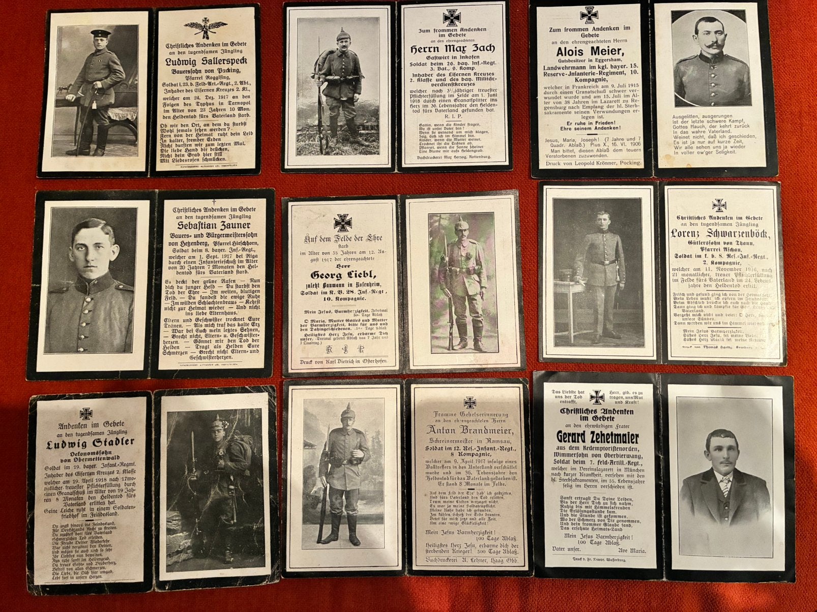 Wo1 ww1 bidprentjes te koop of te ruil, Verzenden