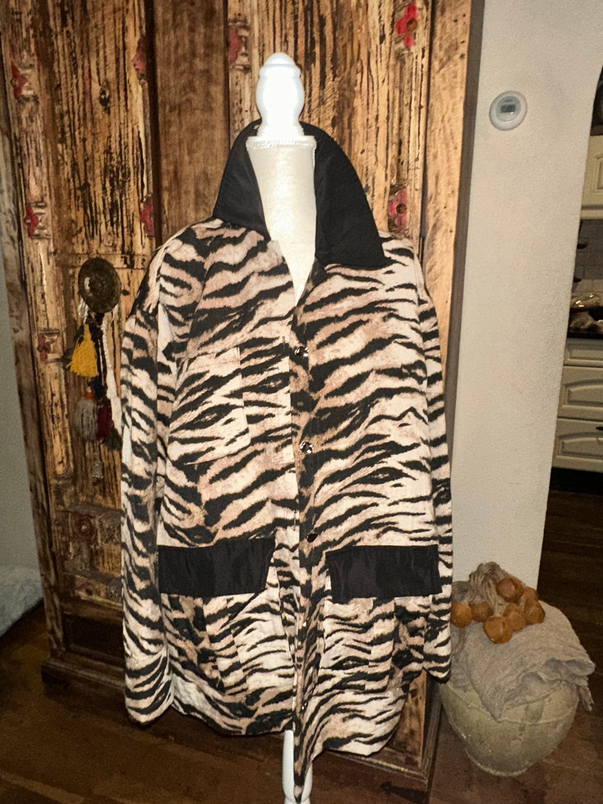 Shoeby tijger jas L/XL, Ophalen of Verzenden, Zo goed als nieuw, Maat 46/48 (XL) of groter, Zwart