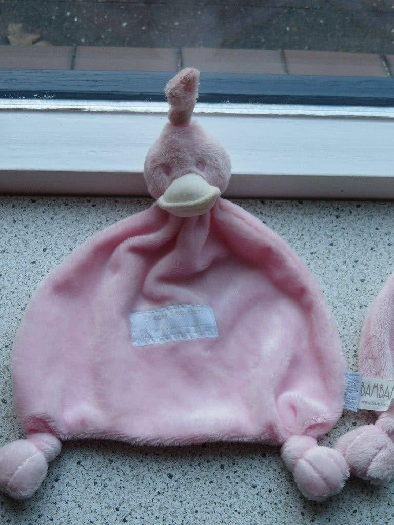 3 x Knuffeldoek eend of eendje merk Bam Bam roze velours, Kinderen en Baby's, Speelgoed | Knuffels en Pluche, Zo goed als nieuw
