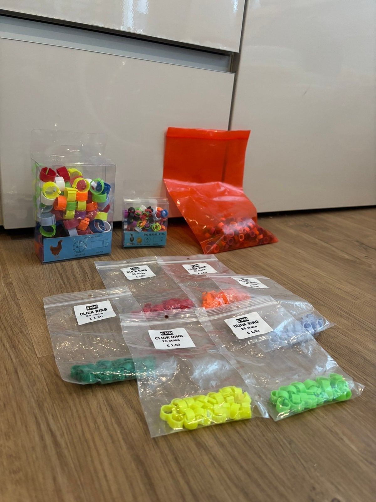 Duiven/kippen click ringen diverse kleuren, Meerdere dieren, Postduif
