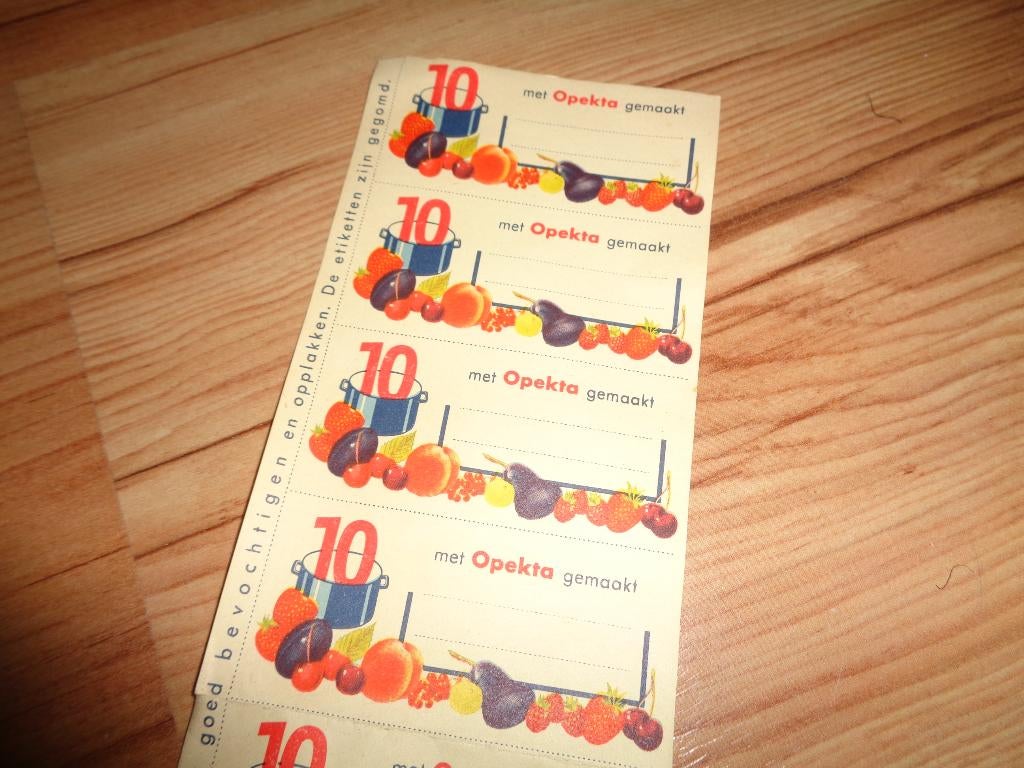 Opekta Otto Anne Frank label set, Verzamelen, Verzenden, Overige soorten, Nederland, Overige typen